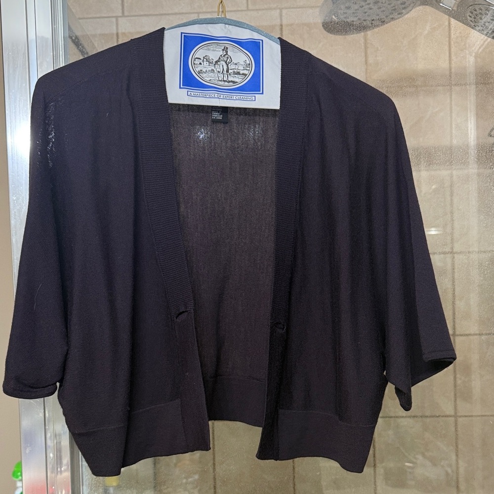 DKNY Women's purple Open-Front Cardigan